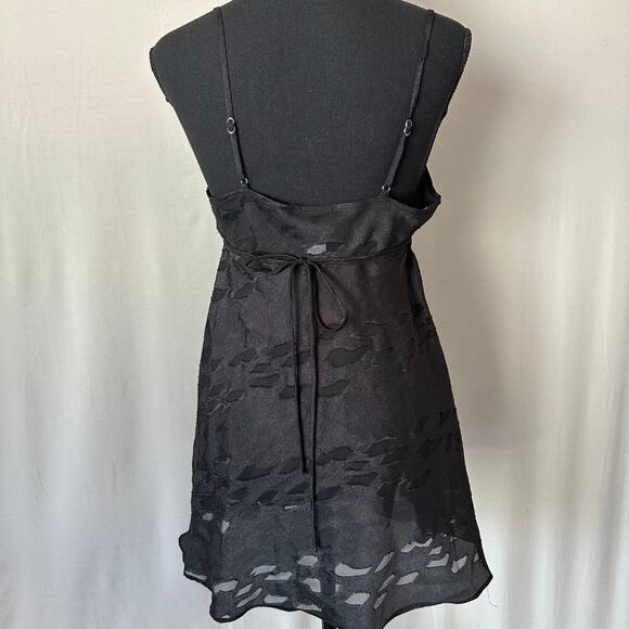 vintage Secret black lingerie slip dress babydoll chemise small whimsygoth lace - Picture 3 of 4